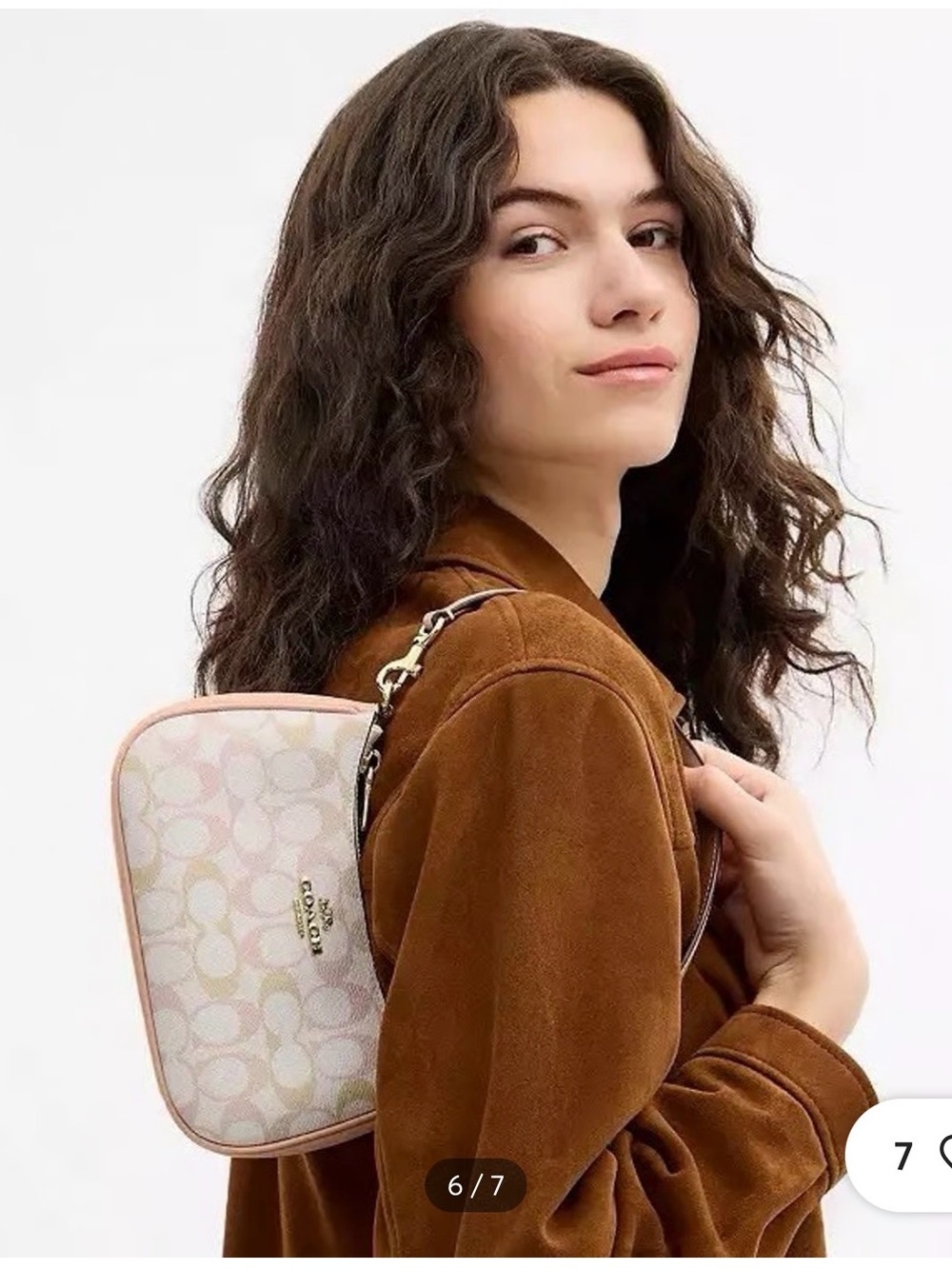 Coach Signature Pastel mini Teri Pink & Cream Shoulder Bag - Picture 2 of 10